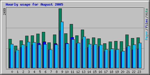 Hourly usage for August 2005