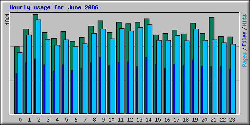 Hourly usage for June 2006