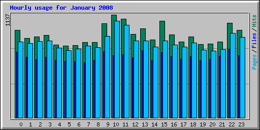 Hourly usage for January 2008