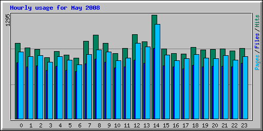 Hourly usage for May 2008