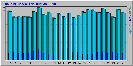 Hourly usage for August 2010