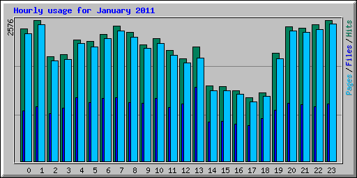 Hourly usage for January 2011