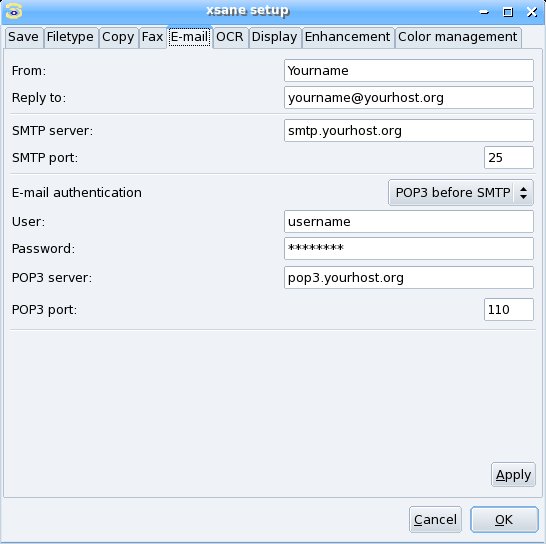 Xsane-setup-e-mail-window
