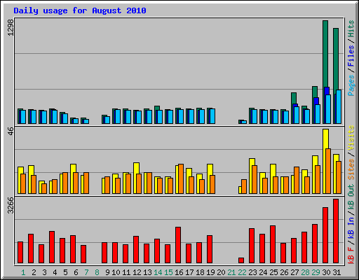 Daily usage for August 2010